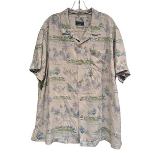 Tommy Bahama Shirt Mens XXL Island Modern Fit Silk Button Up Pocket Short Sleeve